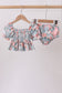 Pink Floral Smocked UPF Swim Set