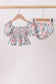 Pink Floral Smocked UPF Swim Set