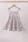 Pink Floral tiered Dress