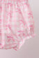 Pink bow print scalloped bloomer set