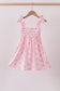 Pink bow smocked ruffle dress