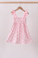 Pink bow smocked ruffle dress
