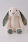 Cream floral plush bunny