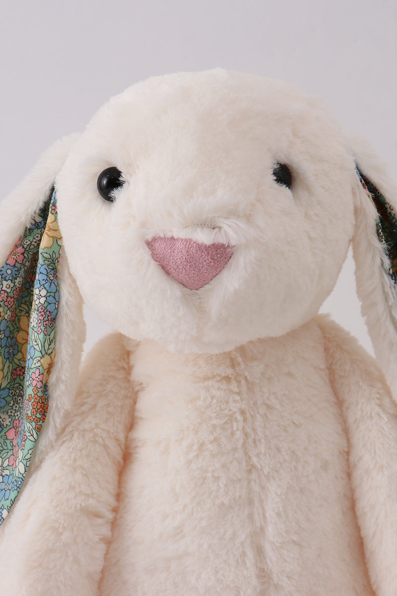 Cream floral plush bunny