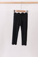 Black Scalloped Yoga Active Leggings
