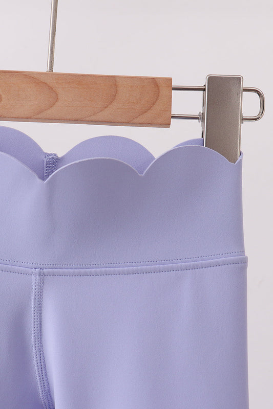 Violet Scalloped Yoga Active Leggings