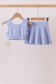 Violet Scalloped Yoga Skorts Set