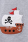 Gray Ship Applique Top