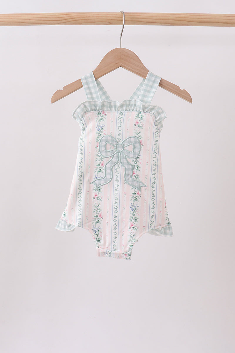 Bow Floral Applique Bubble