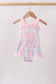 Pink Floral Bow Applique Bow Bubble