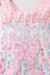 Pink Floral Bow Applique Bow Bubble