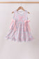 Pink Floral Bow Applique Bow Dress
