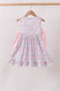 Pink Floral Bow Applique Bow Dress