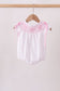 Pink Bow Smocked Swiss Dot Bubble