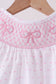Pink Bow Smocked Swiss Dot Shorts Set