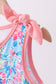 Pink tropical floral print ruffle dress