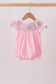 Pink Hydrangea Bow Smocked Bubble