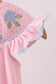 Pink Hydrangea Bow Smocked Bubble