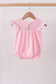 Pink Hydrangea Bow Smocked Bubble