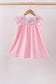 Pink Hydrangea Bow Smocked Dress