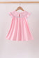 Pink Hydrangea Bow Smocked Dress
