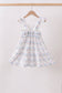 Blue Floral Ruffle Dress