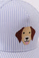 Puppy Embroidered Seersucker Cap