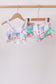 Green Bow Checkered Ruffle 2pc Swimsuit