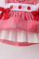 Red Apple Bow Smocked Gingham Ruffle Shorts Set