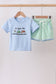 Blue Farm Embroidered Set
