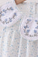 Blue Floral Embroidered Bubble
