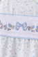 Blue Floral Smocked Ruffle Bloomer Set