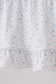 Blue Floral Smocked Ruffle Bloomer Set
