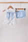 Blue Floral Smocked Ruffle Bloomer Set