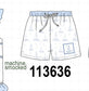 Blue Sailboat Embroidered Swim Trunks