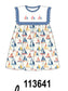 Blue Sailboat Embroidered Dress