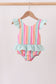 Rainbow Stripe UPF Swim One-Piece