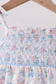 Blue Floral Smocked Bubble