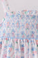 Blue Floral Smocked Bloomer Set