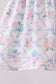 Blue Floral Smocked Bloomer Set
