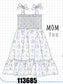 Blue Floral Smocked Mom Dress