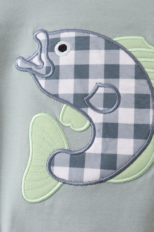 Green Fish Applique Bubble