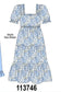 Blue Floral Print Mom Dress