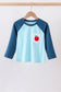 Teal Apple Embroidered Top