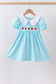Blue Apple Smocked Lace Dress