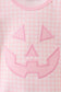 Pink Jack-O-Lantern  Applique Bow Bubble