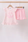 Pink Jack-O-Lantern  Applique Ruffle Shorts Set