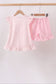 Pink Jack-O-Lantern  Applique Ruffle Shorts Set
