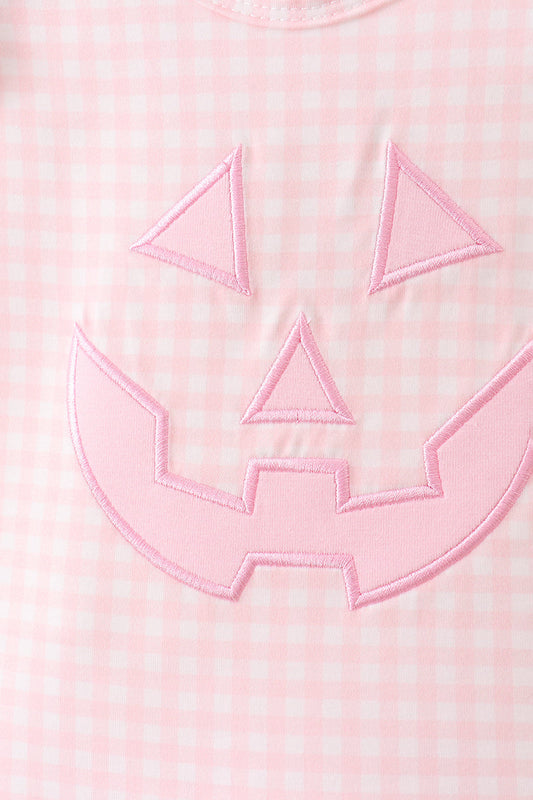 Pink Jack-O-Lantern Applique Ruffle Bloomer Set