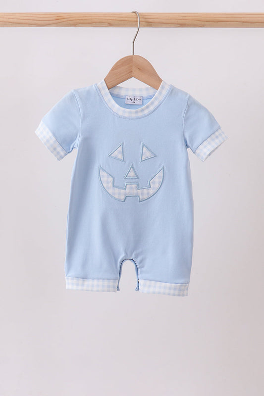 Blue Jack-O-Lantern Applique Romper